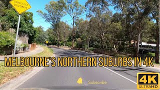 4K Melbourne Northern Suburbs Drive  Eltham Greensborough Bundoora amp Broadmeadows  ASMR [upl. by Meelak]