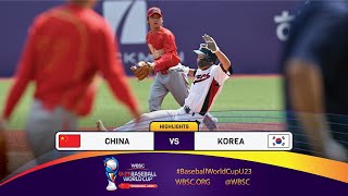 HIGHLIGHTS – Game 32 – China vs Korea –WBSC U23 Baseball World Cup 2024 [upl. by Devland]