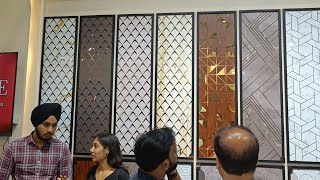 Matecia Exhibition सबसे गजब Stall  HDMR Engraved Panel Acrylic Mirror Sheet Fabric Panel Gloirio [upl. by Norine]