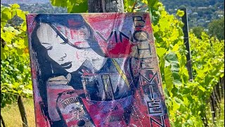 Painting with wine in the vineyard in Vienna [upl. by Ihculo]