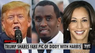 Trump Posts FAKE Photo Of Harris With Diddy Instantly Backfires [upl. by Eetsud]