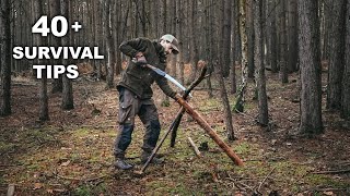 40 Wilderness Survival Skills and Bushcraft Tips [upl. by Einalem]