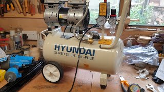 Hyundai HY7524 Silent Compressor and Silverline Brad Nailer [upl. by Sabec]