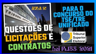 Gestão de Contratos para o TSETRE Unificado  CESPE  Questões inéditas  Aula 2 [upl. by Dyrraj826]