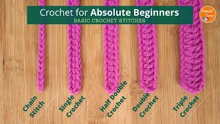 How to Crochet For ABSOLUTE BEGINNERS Basic crochet stitches [upl. by Sivlek]