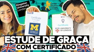 LONDRES  7 MELHORES SITES PARA ESTUDAR DE GRAÇA E COM CERTIFICADO NA INGLATERRA🇬🇧 📚🏅 [upl. by Yelyah4]