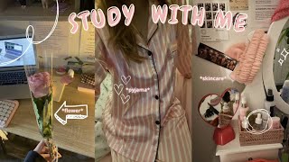 STUDY WITH ME  🧋🦢💐 [upl. by Yasu]