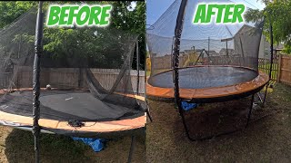 How To Repair Trampoline Net Using Trampoline Net Cords diy trampoline youtube [upl. by Harshman]