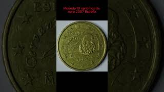 Monedas en circulación de España acuñada en el año 2007 y valor facial de 10 céntimos de Euro coin [upl. by Arretal]