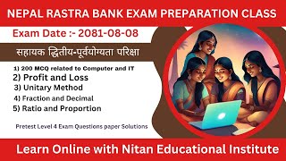 NRB LEVEL 4 PRETEST EXAM PREPARATION CLASS Most VVI for Exam [upl. by Zebedee388]