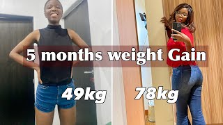 HOW I GAINED 30kg IN 5 MONTHS  How to gain weight fast for skinny women  My weight gain journey [upl. by Urial564]