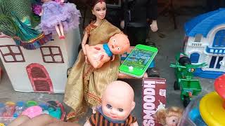 Chintu Chinki ki kahani  Barbie doll all day routine Indian Village  Barbie cartoon [upl. by Damal]