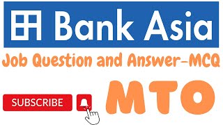 Bank Asia Job MCQ Question Solution  MTO  2018 [upl. by Athalee633]