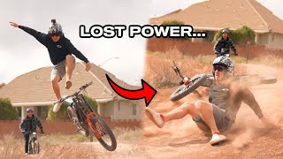 My Electric Dirt Bike Shut OFF while JUMPING CRASH [upl. by Cyril765]