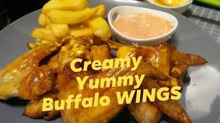 Air Fried Tasty HOT WINGS Recipe with Creamy Ranch Buffalo Wing Sauce  Ligayas Kitchen [upl. by Airdnaz274]