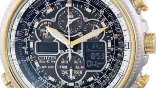 Mens Watches  Citizen JY803458E Navihawk AT EcoDrive Perpetual Chrono Watch [upl. by Tuhn]