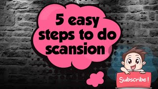 Scansion in one minute😲five easy steps👌just do it🤗youtubevideo literature [upl. by Nicholle]