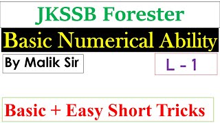 Number SystemQuantitative AptitudeJKSSB ForesterLecture 1Easy Tricks [upl. by Lev]