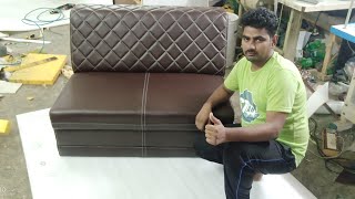 leather sofa kaise banaye how to make leather sofa set corner sofa making [upl. by Higgins]