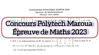 Épreuve Mathématique concours ENSPM 2023 polytechnique de Maroua [upl. by Courtnay]