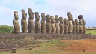 Chile  Tongariki Close View on the Easter Island [upl. by Osner]