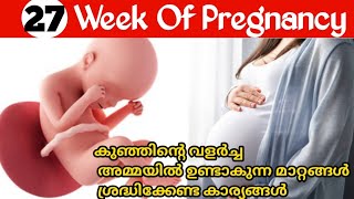 Pregnancy Week by Week Malayalam  27 Weeks Pregnancy Malayalam [upl. by Airret]