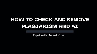 How to check and reduce plagiarism and AI using the most reliable tools [upl. by Tecla]