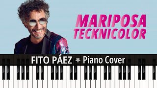 Mariposa Tecknicolor 1994 Fito Páez TUTORIAL piano cover  partitura [upl. by Decca]