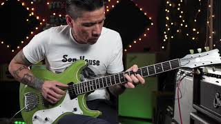 Eastwood Sidejack Baritone DLX Mosritestyle Guitar demo with RJ Ronquillo [upl. by Rabka555]