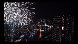 4K NEW YEAR FIREWORKS 2024 RiversideAsiatique Rooftop View Bangkok Thailand [upl. by Wilkey]