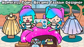 👗Homeless Twins Became Famous Fashion Designer👗  Rainbow hair  Toca Boca  Toca Life Story [upl. by Devina]