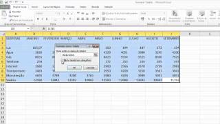 Microsoft Excel 2010 Organizar dados de uma planilha em tabelas [upl. by Necyla]