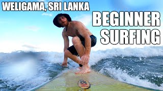 Beginner Surfing in Weligama Sri Lanka The Perfect Place to Learn How to Surf [upl. by Okemak197]