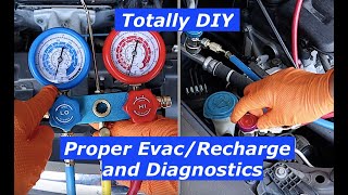 DIY Tutorial  Proper R134a AC charge amp Diagnostics [upl. by Ikila]