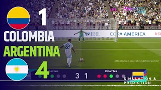 Penalty shootout ⚽ Argentina 41 Colombia 🏆 AMERICA CUP 2024  Video game simulation [upl. by Aratnahs989]