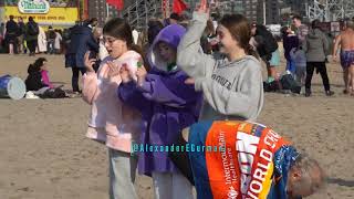 polar bear plunge coney island 2024 swimming in the ocean January 1 2024 [upl. by Adaval33]