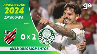 ATHLETICOPR 0 X 2 PALMEIRAS  MELHORES MOMENTOS  25ª RODADA BRASILEIRÃO 2024  geglobo [upl. by Mackoff969]