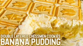 BANANA PUDDING CHESSMEN DOUBLE LAYERED  How to Make Banana Pudding  Hon and Hon [upl. by Brett]