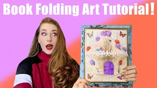 Book Folding Art Tutorial How To DIY Book Fold A Fairy Or Pixie House At Home Make It Yourself [upl. by Yehtomit]