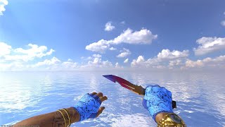 CS 2 Knife Glove Combo Hand Wraps Cobalt Skulls and Survival Knife Fade [upl. by Ikceb]