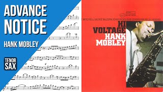 Hank Mobley on quotAdvance Noticequot 16 Bar Blues  Solo Transcription for Tenor Sax [upl. by Ynohtnaed]