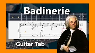 Badinerie  Johann Sebastian Bach  Guitar TAB [upl. by Harbert]