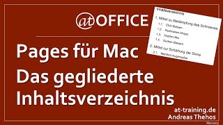 Inhaltsverzeichnis mit nummerierter Gliederung  Pages  MacTutorial [upl. by Oiluj]