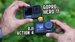 GoPro 11 vs DJI Action 4  BEST Action Camera in 2023 [upl. by Horwath]