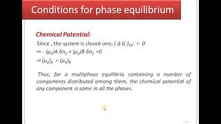 Lecture 2 Phase Equilibrium [upl. by Rupert125]