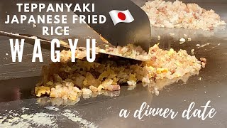 WAGYU beef Japanese fried rice in TEPPANYAKI [upl. by Arreit649]