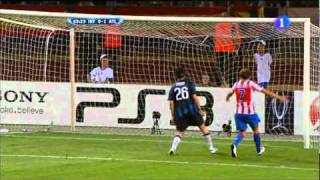 Inter de Milan 02 Atlético de Madrid 2782010 goles TVE [upl. by Assyral]