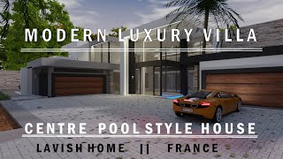 Ultimate Modern Villa Centre pool style house design  Sweet home 3D to Blender import [upl. by Rigby]