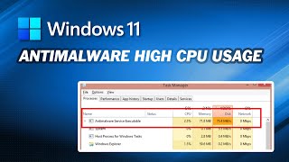 How to Fix Windows 11 Antimalware Service Executable High CPU Usage [upl. by Marela635]