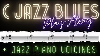 C Jazz Blues Play Along Tracks for Piano │Jazz Piano Lessons 20 [upl. by Kellyann]